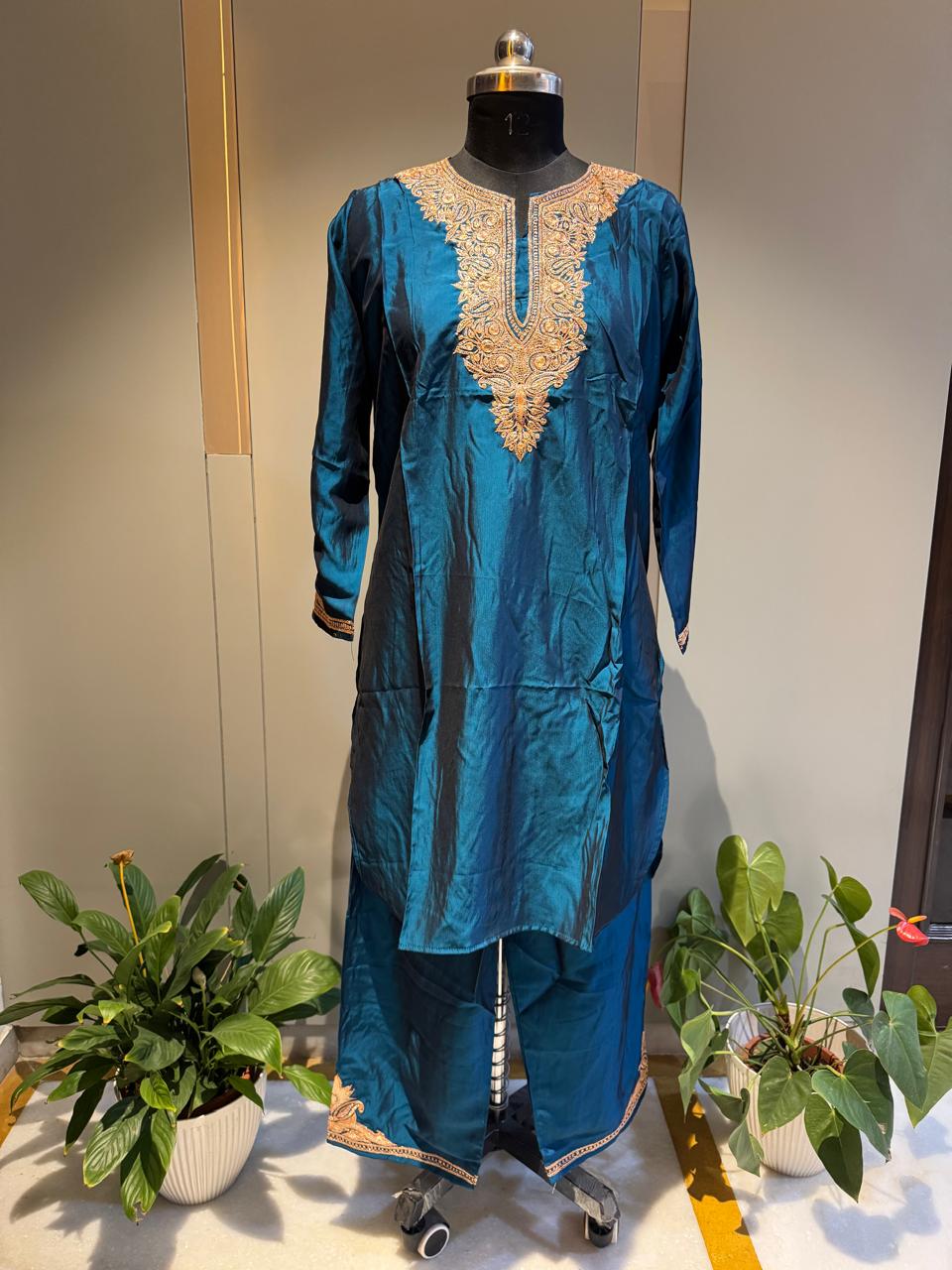 Blue Paper Silk Coord Set