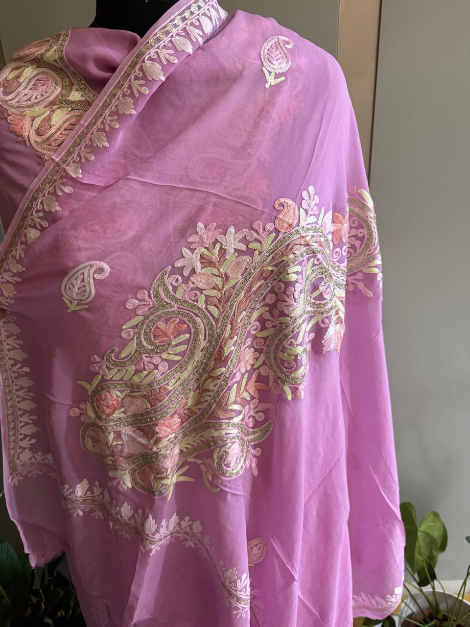Pink Pure Georgette Full Suit Set