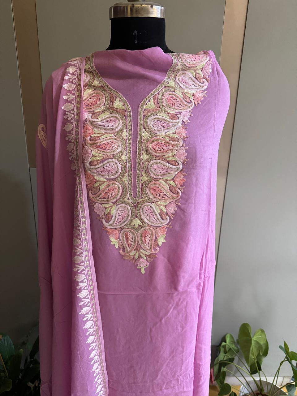 Pink Pure Georgette Full Suit Set