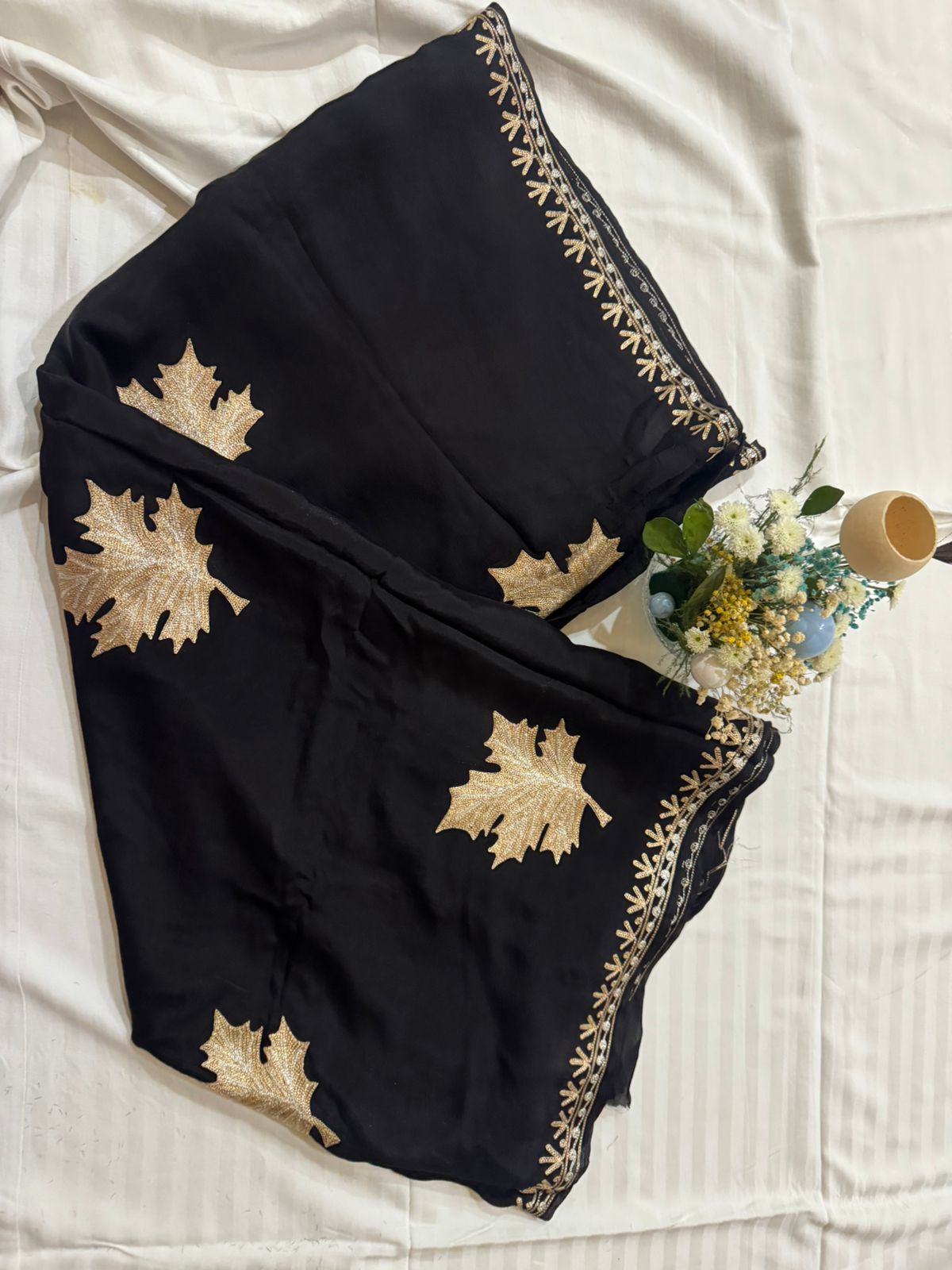 Black Chinar Tilla Saree