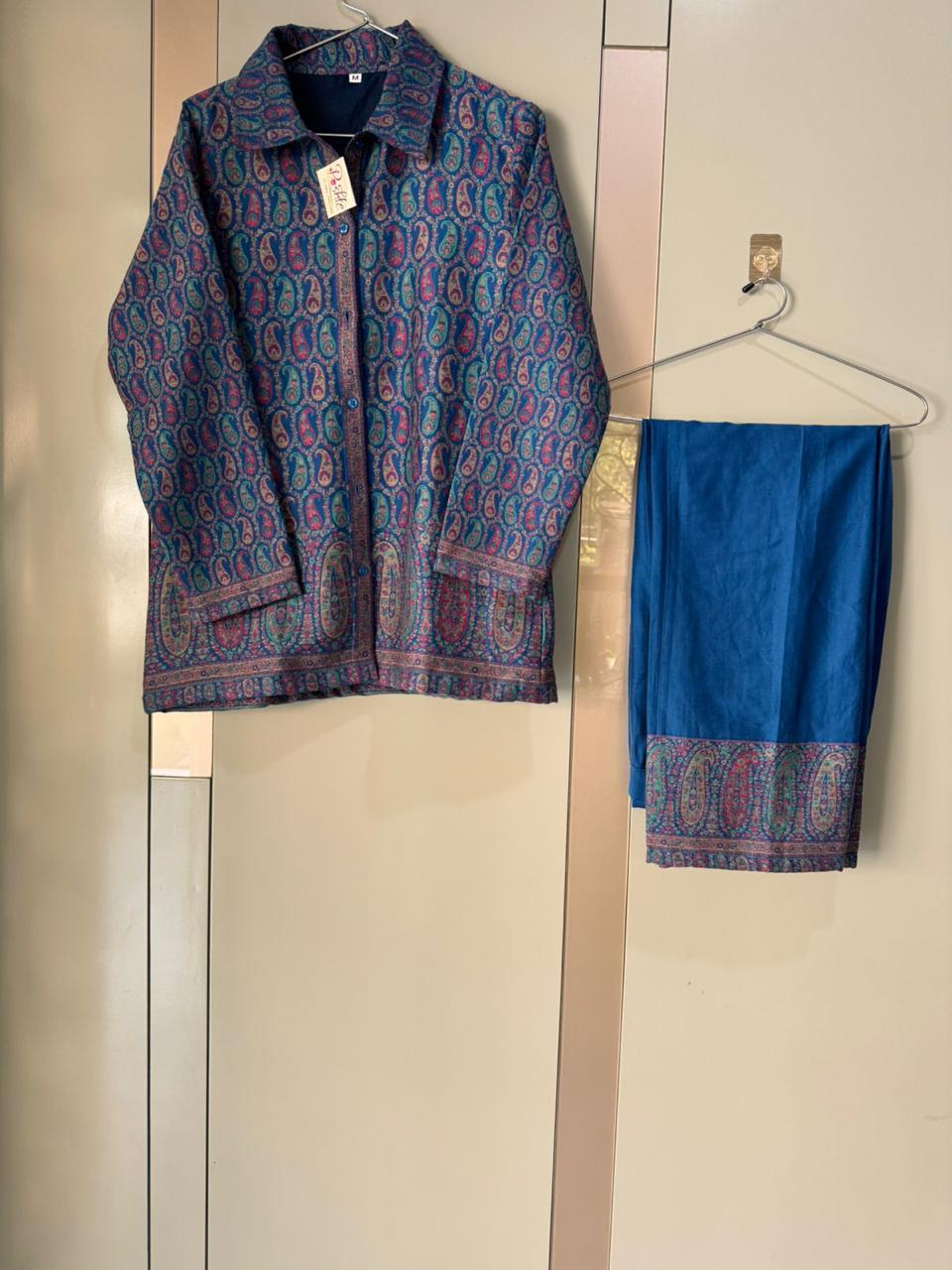 Blue Kalamkari Shirt-Pant Set