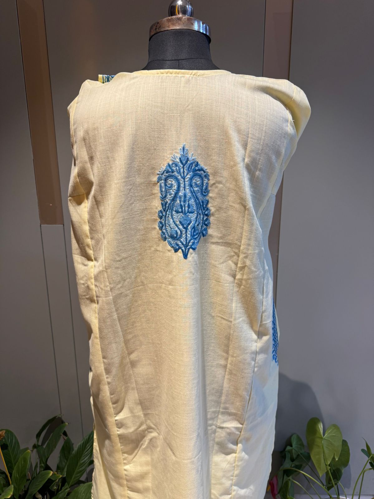 Cream Cotton Ari Handwork Coord Set