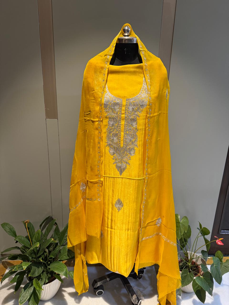 Mango Yellow Upada Full Suit Set