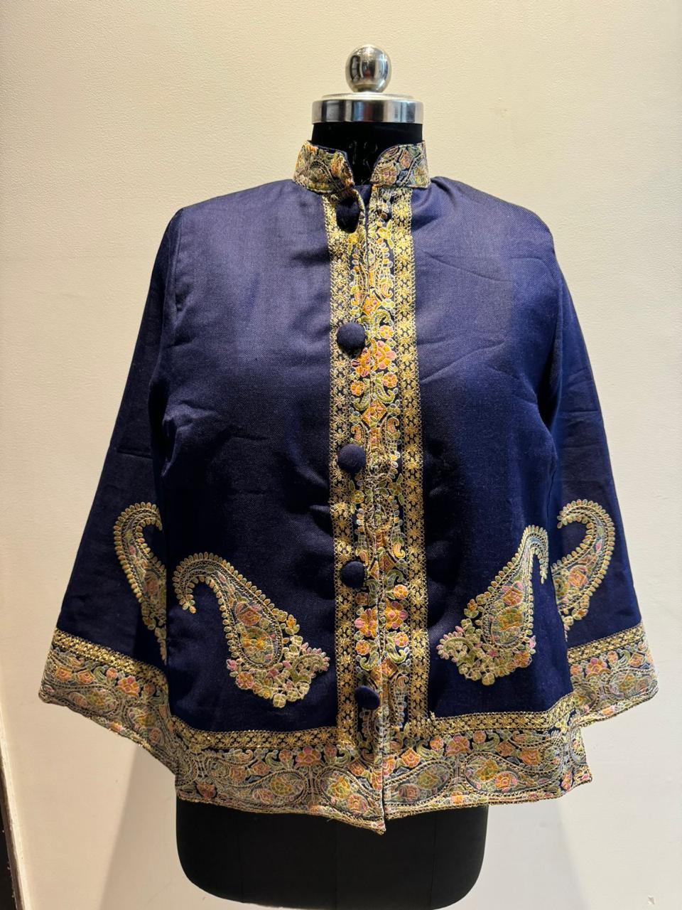 Navy Blue Cape Style Coat