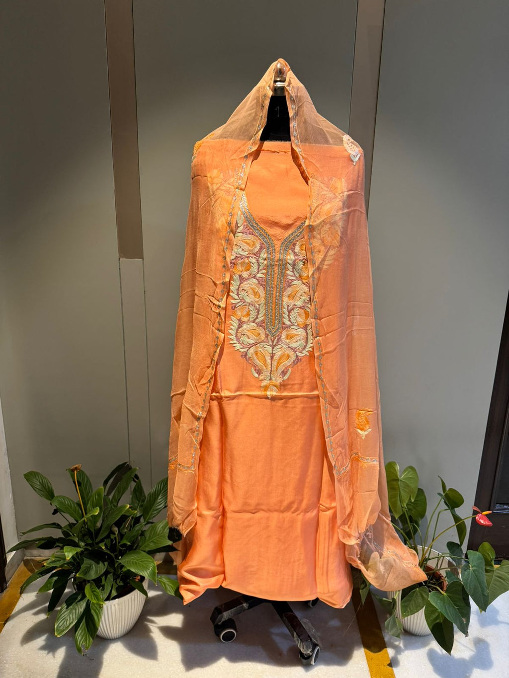 Peach Upada Full Suit Set