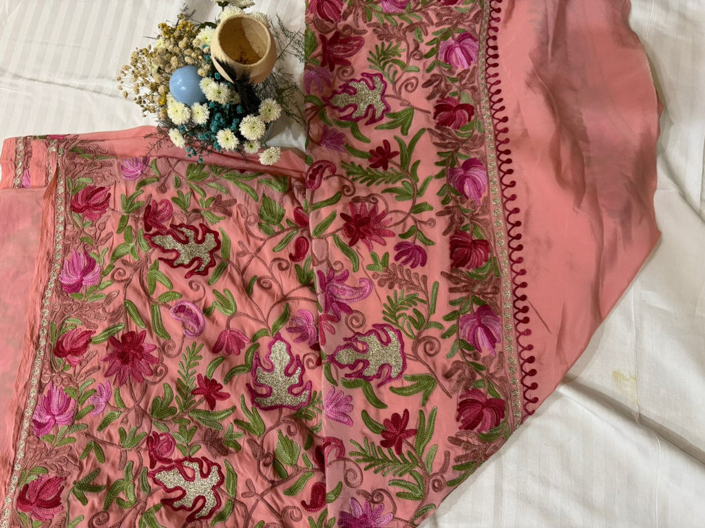 Pink Ari Pallu Jaal Saree