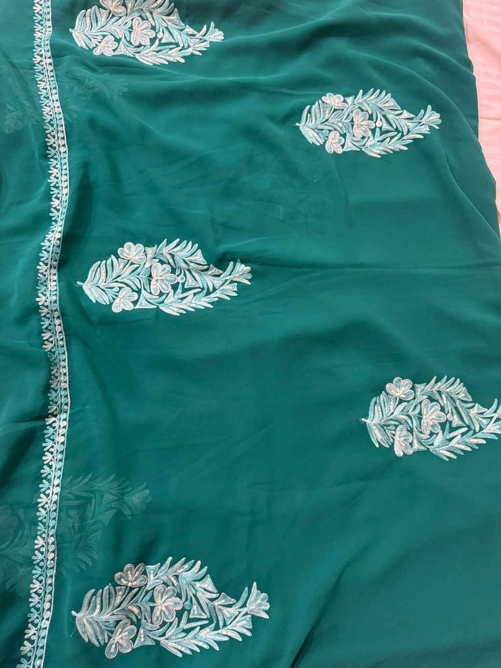 Rama Green Georgette Saree