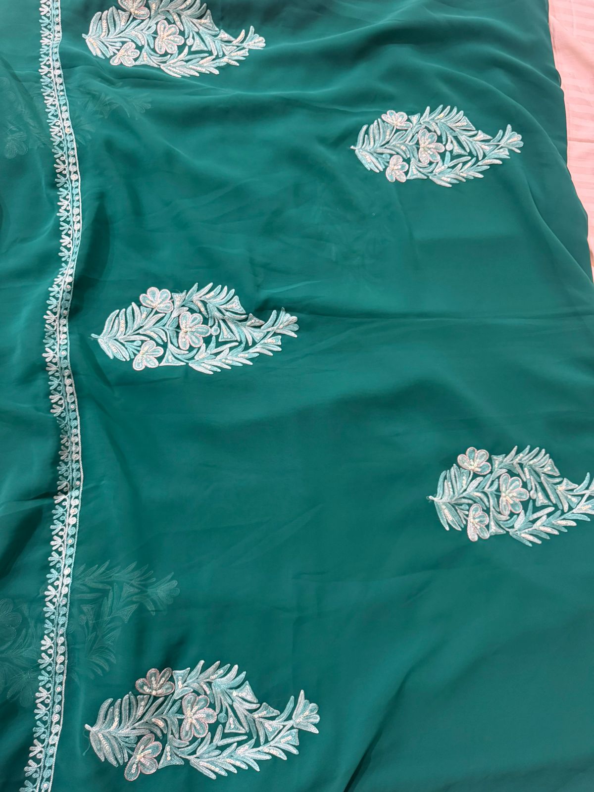 Rama Green Georgette Saree