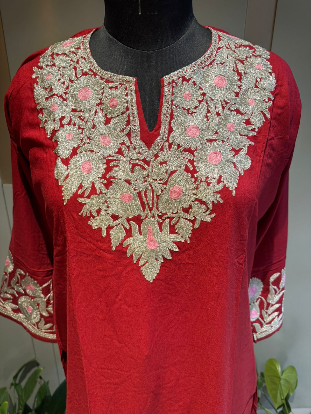 Red Cotton Tilla Coord Set