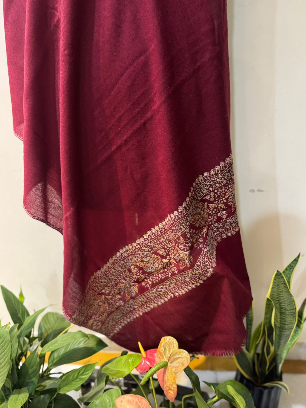 Red Ari Embroidery Shawl