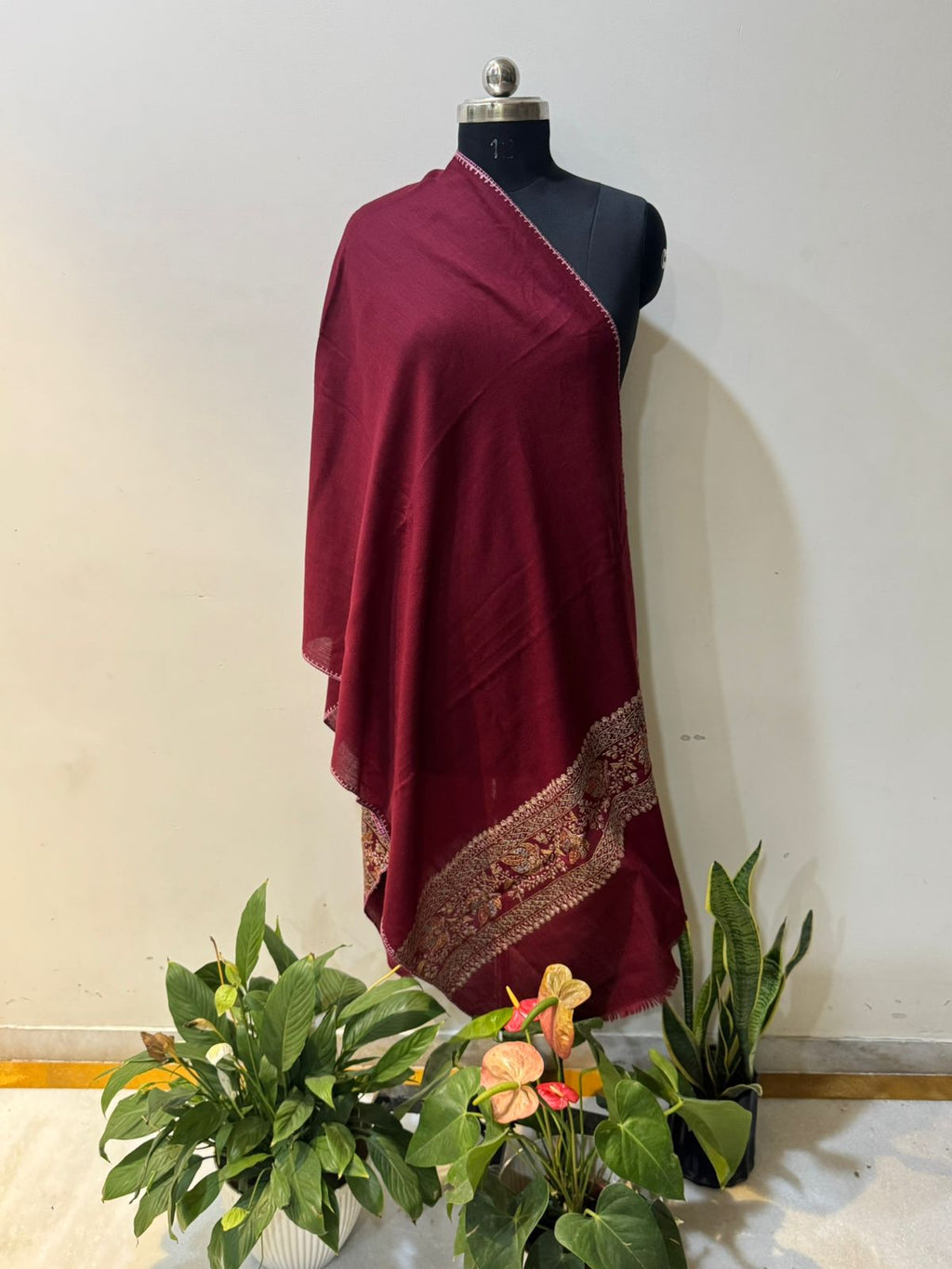 Red Ari Embroidery Shawl