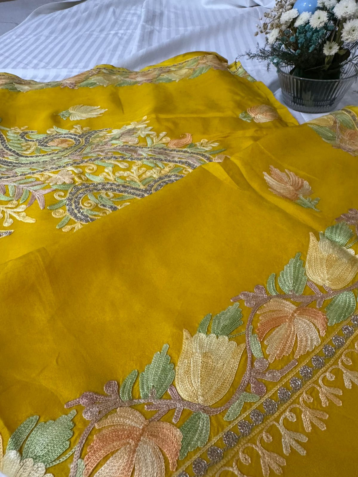 Upada Yellow Saree