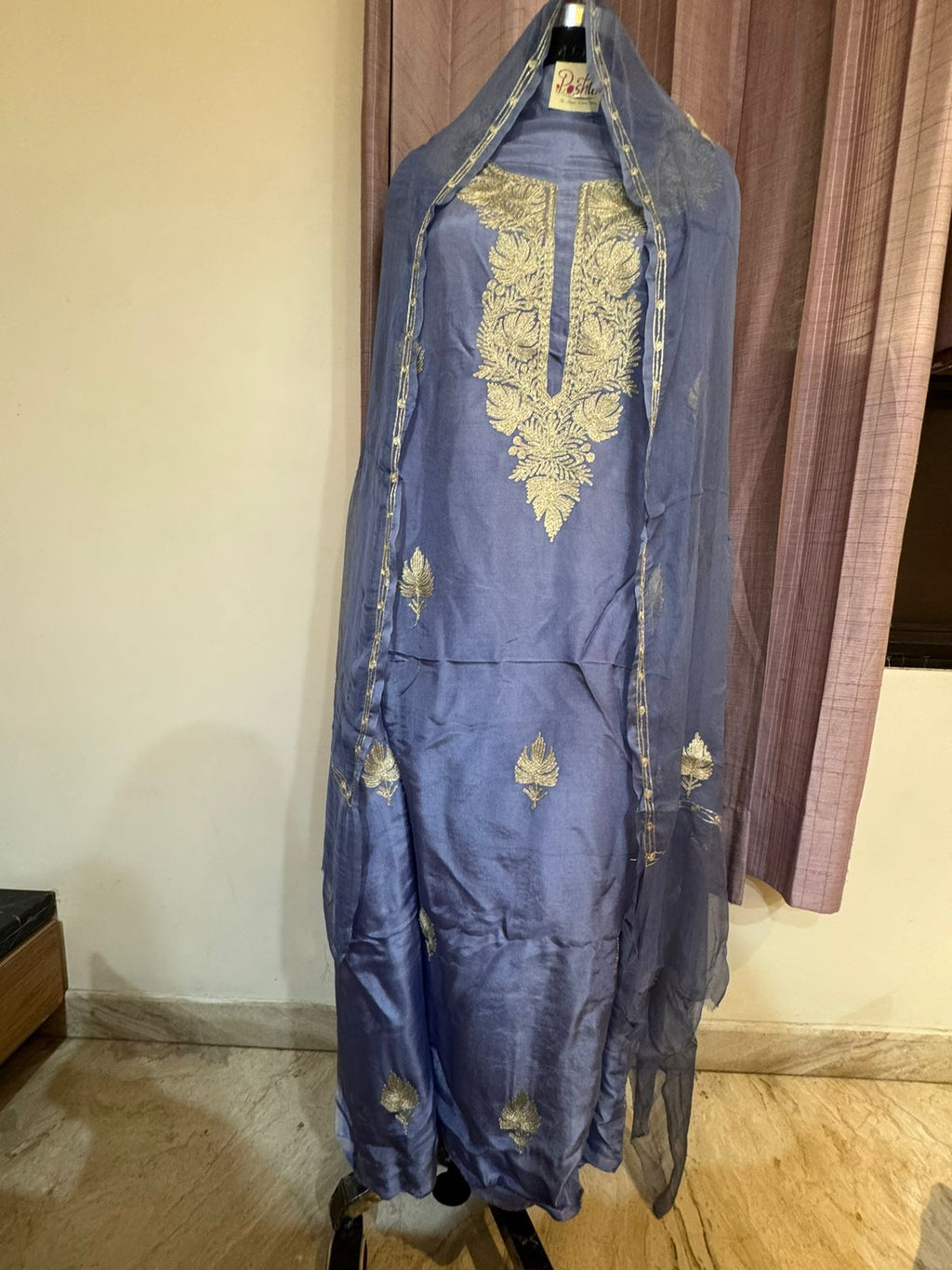 Upada full suit sets (Tilla Embroidery) with pure chiffon duppatta