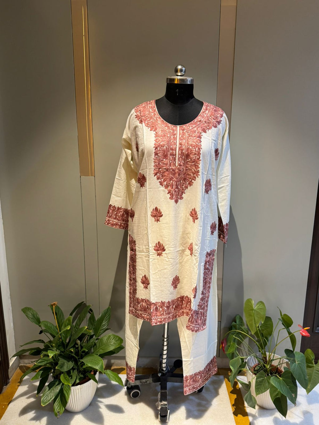 White Cotton Ari Handwork Coord Set